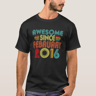Camiseta 7.º cumpleaños increíble desde febrero de 2016 Ret