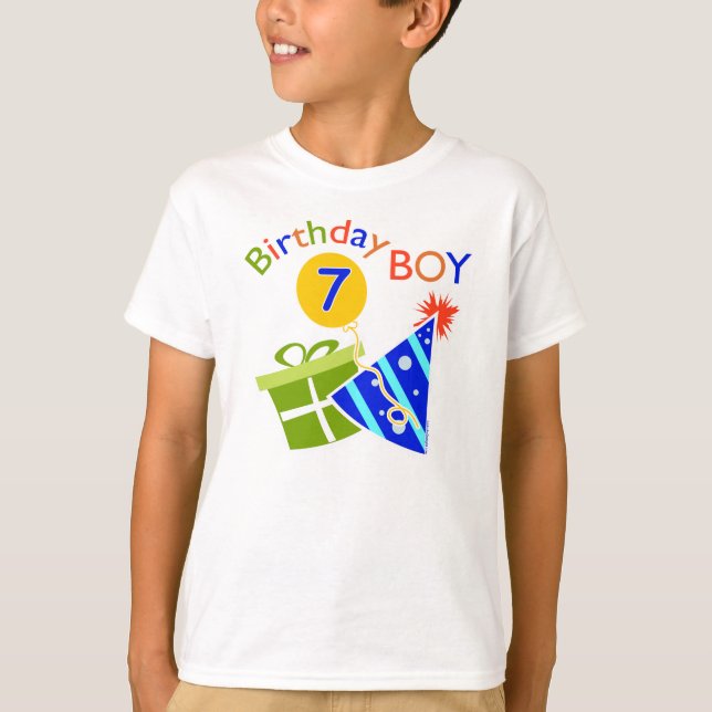 Camiseta 7.º cumpleaños - niño de cumpleaños (Anverso)