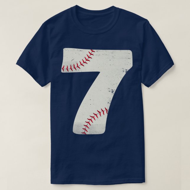 Camiseta 7.º cumpleaños Niños de Béisbol Siete Séptimo Rega (Diseño del anverso)