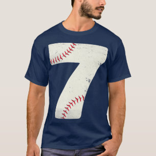 Camiseta 7.º cumpleaños Niños de Béisbol Siete Séptimo Rega