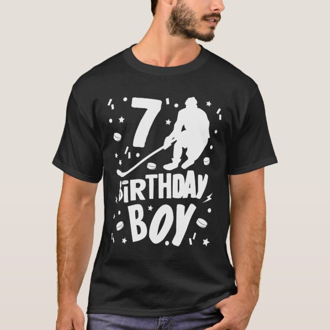 Camiseta 7.º cumpleaños niños de hockey sobre hielo Fiesta  (Anverso)