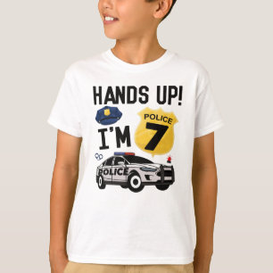 Camiseta 7.º cumpleaños oficial de policía niño de 7 a