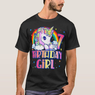 Camiseta 7.º cumpleaños Rainbow Unicorn Cumpleaños Gi