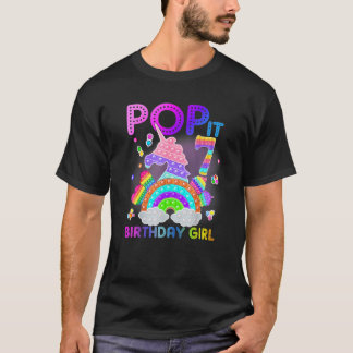 Camiseta 7.º cumpleaños Unicornio Fidget Pop It Chica de cu