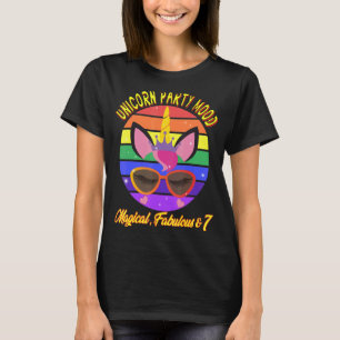 Camiseta 7.º cumpleaños Unicornio Fiesta Mood Magical Fabul