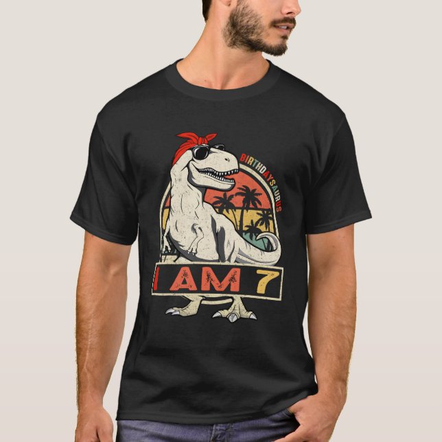 Camiseta 7.º Dinosaurio T Rex 7 (Anverso)