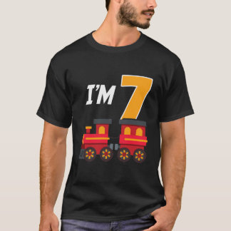 Camiseta 7.º Juguete Del Tren De La Fiesta De Cumpleaños Fu