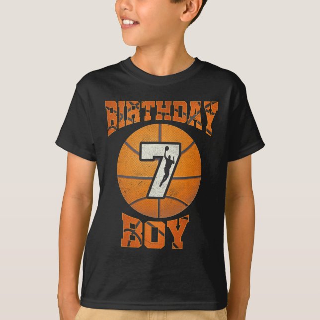 Camiseta 7.º Nacimiento Niño Baloncesto Siete Siete Años Ol (Anverso)