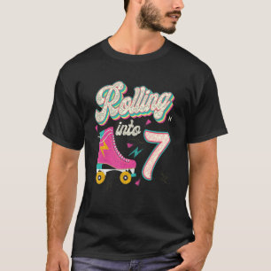 Camiseta 7.º patinaje de patinaje sobre patines de cumpleañ