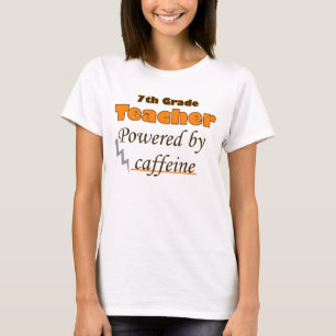 Camiseta 7.º profesor universitario alimentado por cafeína