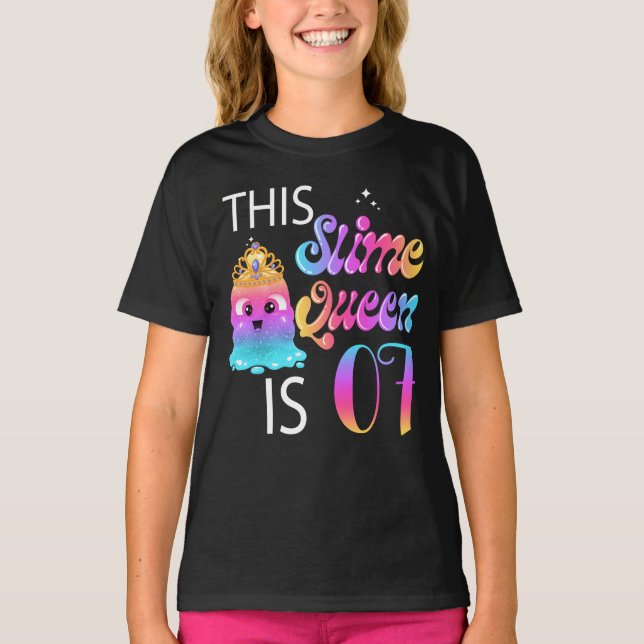 Camiseta 7.º regalo de cumpleaños de la Reina de Slime para (Anverso)