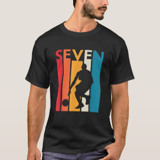 Camiseta 7.º regalo de cumpleaños Siete baloncesto de época