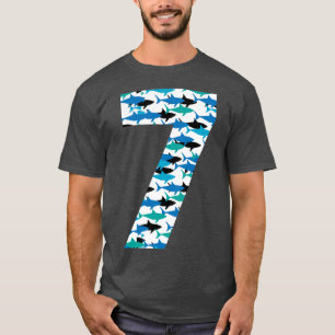 Camiseta 7.º Regalo de tiburón de cumpleaños de siete años