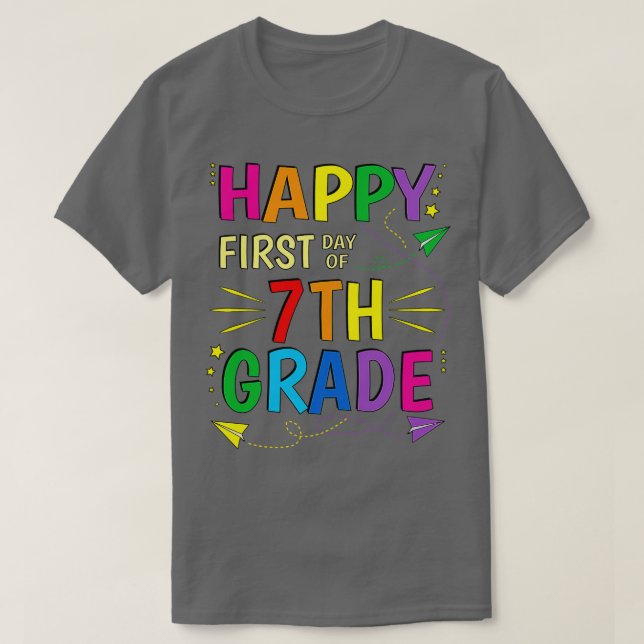 Camiseta 7.º séptimo primer día escolar (Diseño del anverso)