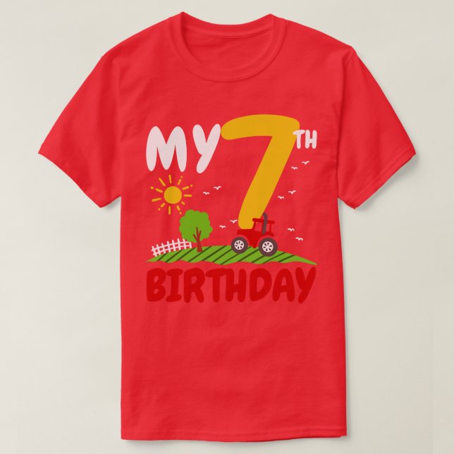 Camiseta 7.º tema de la granja de reactores de cumpleaños (Diseño del anverso)