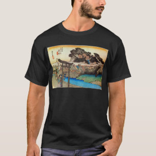Camiseta 7. 藤 宿 沢, 広 Fujisawa-juku, Hiroshige, Ukiyo-e