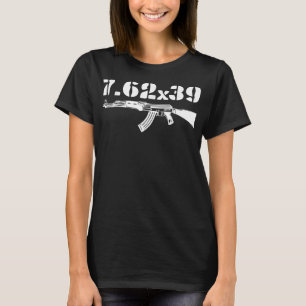 Camiseta 7.62X39 Calibre Ammo AK-47 Pistola