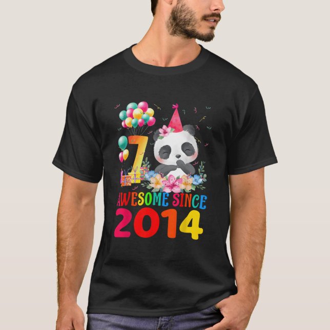 Camiseta 7 7Th Panda Awesome Since 2014 (Anverso)