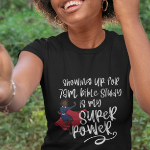 Camiseta 7 am HERMANA SUPER POWER (piel oscura) Corto negro