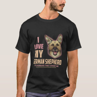Camiseta 7 amo a mi pastor alemán son los humanos los que m