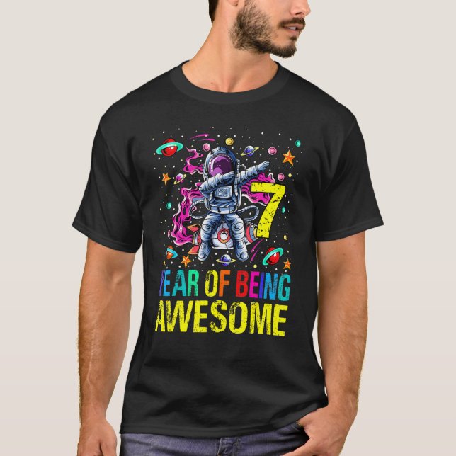Camiseta 7 Aniversario De Ser Astronauta Increíble (Anverso)