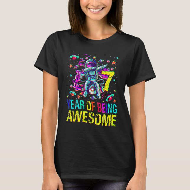 Camiseta 7 Aniversario De Ser Astronauta Increíble (Anverso)