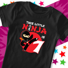 Camiseta 7 Aniversario Fiesta de Niños de 7 Años Ninja 7