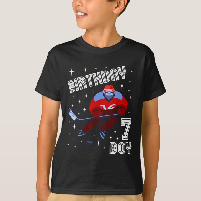 Camiseta 7 Aniversario Hockey sobre hielo Diversión B-Day M (Anverso)