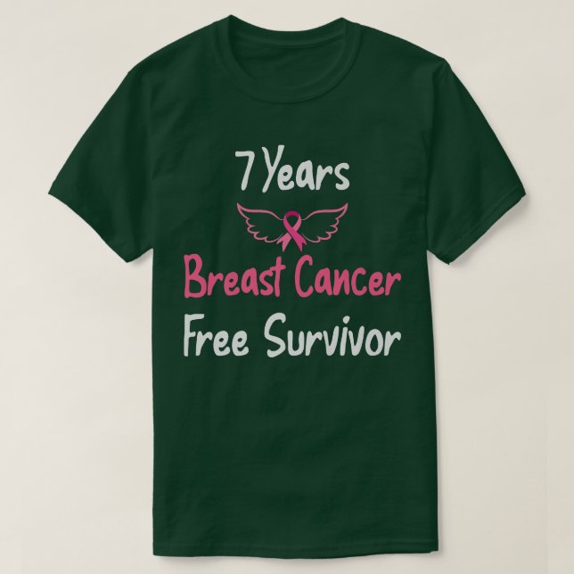 Camiseta 7 años Cáncer de Mama sin Cáncer de Mama Rosado (Diseño del anverso)