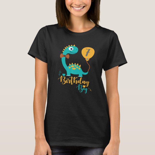 Camiseta 7 Años Cumpleaños Niños Nacimiento Niño Diplodoc (Anverso)