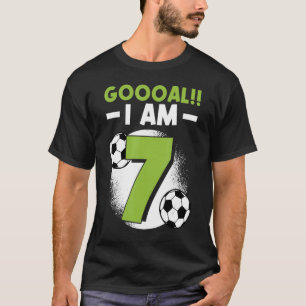 Camiseta 7 años de fiesta de cumpleaños temática del fútbol