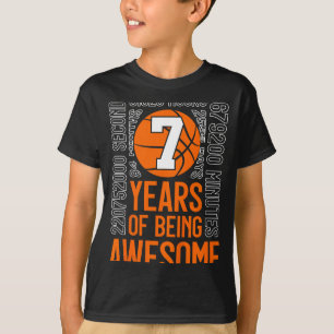 Camiseta 7 Años De Ser Fabuloso Baloncesto 7 Cumpleaños _