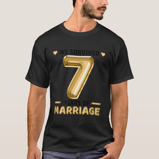 Camiseta 7 Años Matrimonio 7 Aniversario Boda (Anverso)