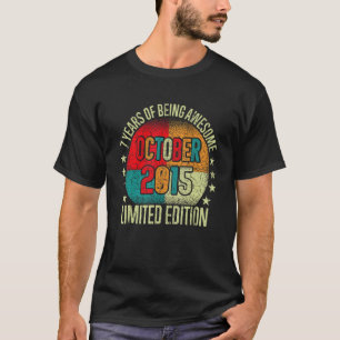 Camiseta 7 años Octubre 2015 Séptimo cumpleaños