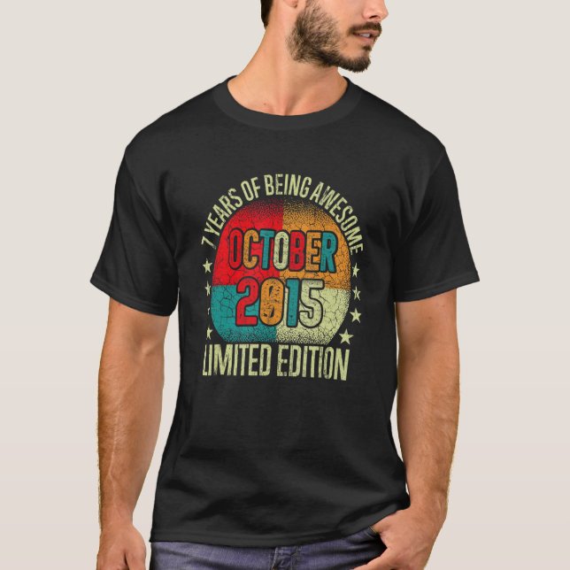Camiseta 7 años Octubre 2015 Séptimo cumpleaños (Anverso)