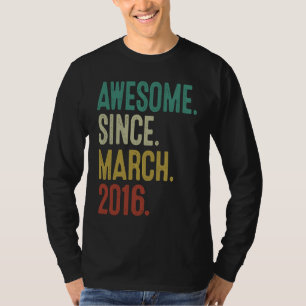 Camiseta 7 años Vintage Marzo 2016 Séptimo cumpleaños