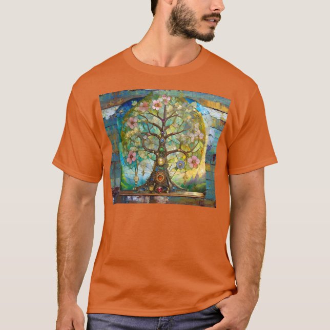 Camiseta 7 Chakra Blossoming Tree Of Life (Anverso)