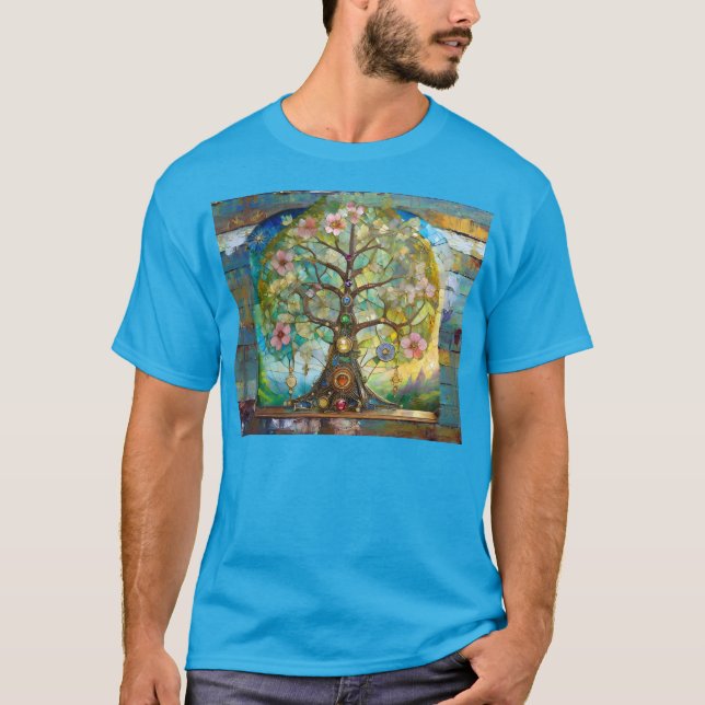 Camiseta 7 Chakra Blossoming Tree Of Life (Anverso)