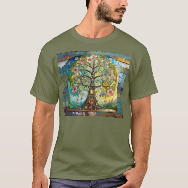 Camiseta 7 Chakra Blossoming Tree Of Life (Anverso)