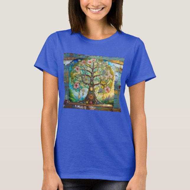 Camiseta 7 Chakra Blossoming Tree Of Life (Anverso)