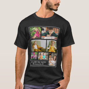Camiseta 7 Collage de fotos te queremos papá negro
