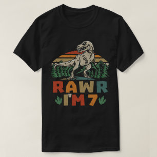 Camiseta 7 cumpleaños Dinosaur T Rex Rawr Tengo 7 años para