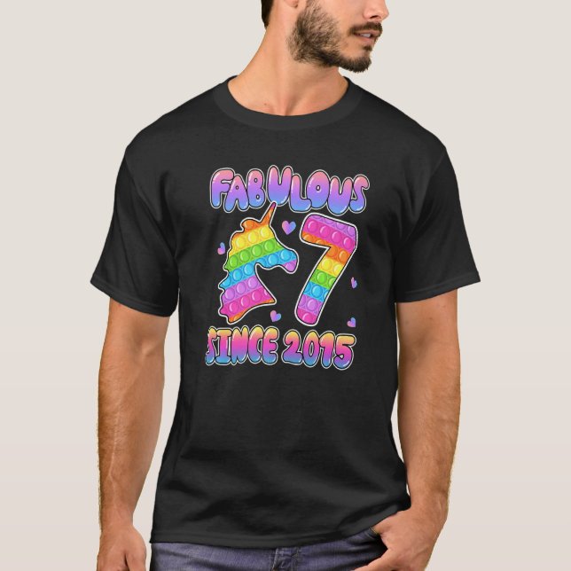 Camiseta 7 Cumpleaños Fidget Toy Pop It Birthday Chica 7 Sí (Anverso)
