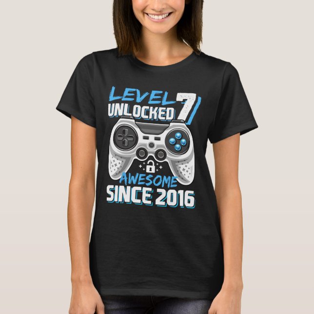 Camiseta 7 Desbloqueados Impresionante videojuego 2016 7º c (Anverso)