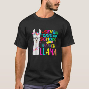 Camiseta 7 Días De Maestra Escolar No Prob Llama Chicas B