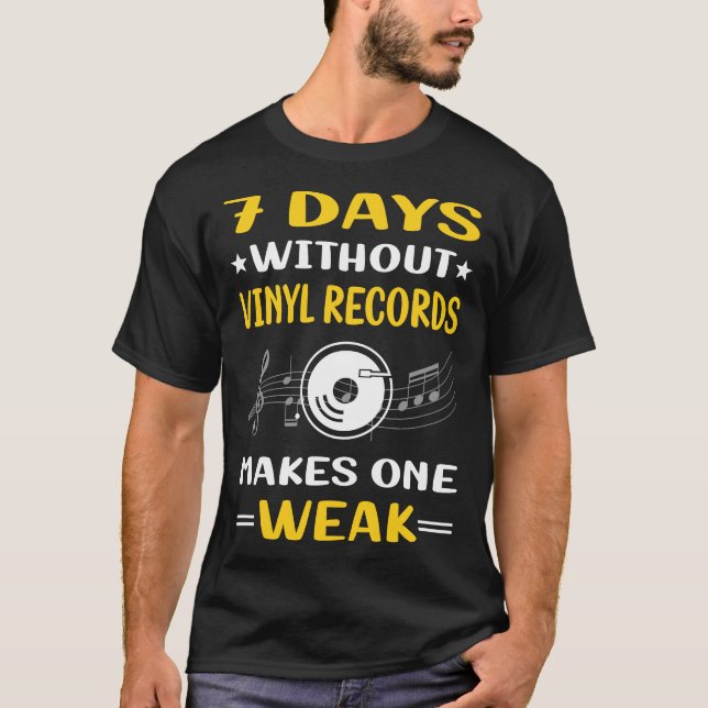 Camiseta 7 días sin registros de vinilo (Anverso)