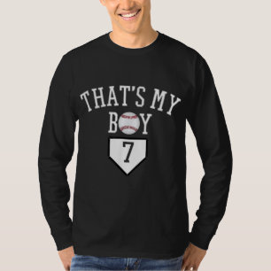 Camiseta 7 Ese es mi chico número de béisbol - Mamá de béis