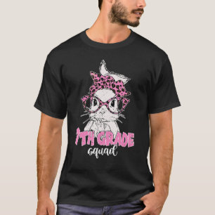 Camiseta 7 Grado Squad Leopard Glasses Bunny Face Easter