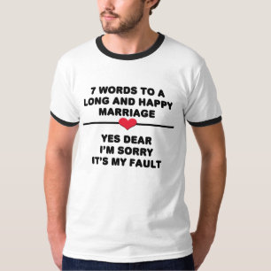 Camiseta 7 palabras para un matrimonio largo y feliz