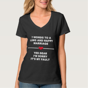 Camiseta 7 palabras para un matrimonio largo y feliz